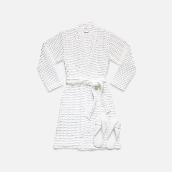 Waffle Bath Robe & Slipper Bundle Brooklinen