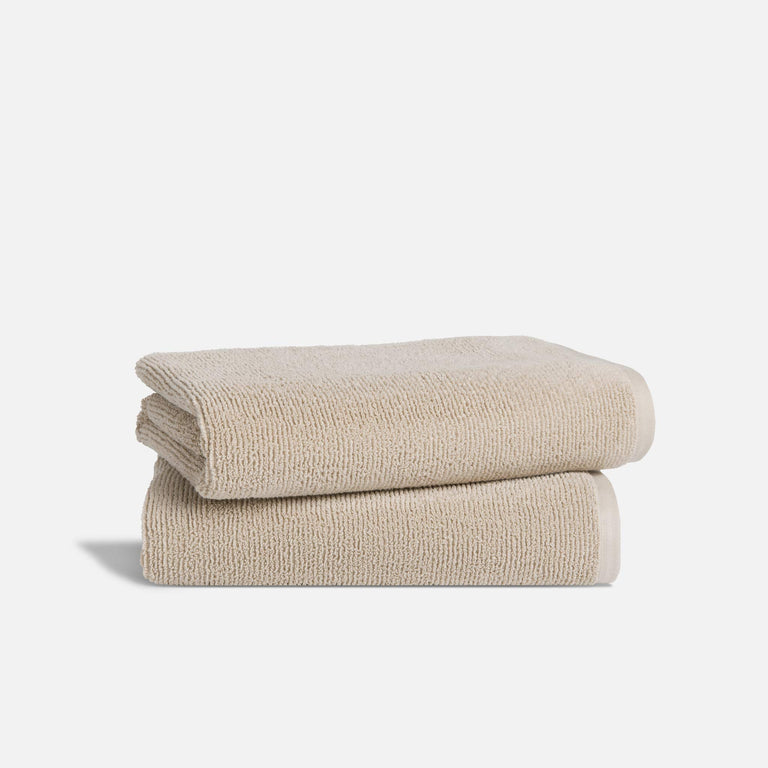 100% Organic Cotton Ribbed Bath Towels in Blue by Brooklinen - Holiday Gift Ideas