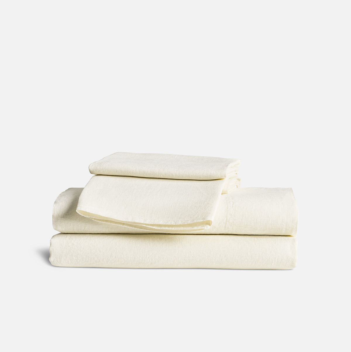 Brooklinen Washed European Linen Core Sheet Set in Cream