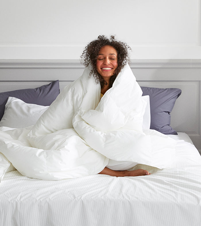Our award-winning Down Alternative Comforters are eco-conscious, made from recycled PET Fibers, repurposed from plastic bottles.