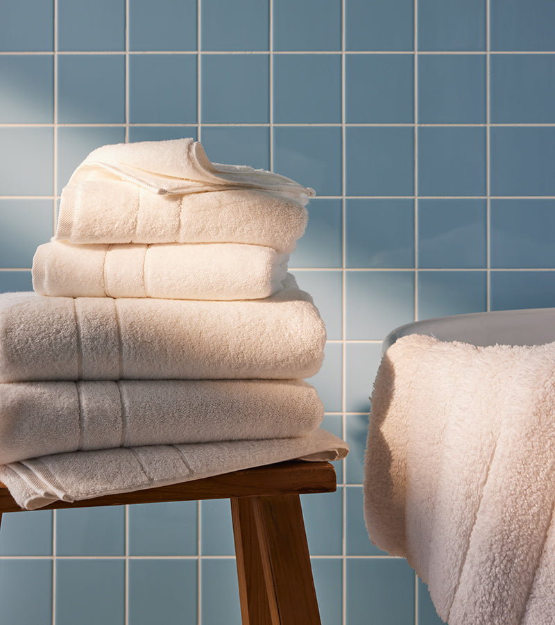 Close up image of a white super-plush towel