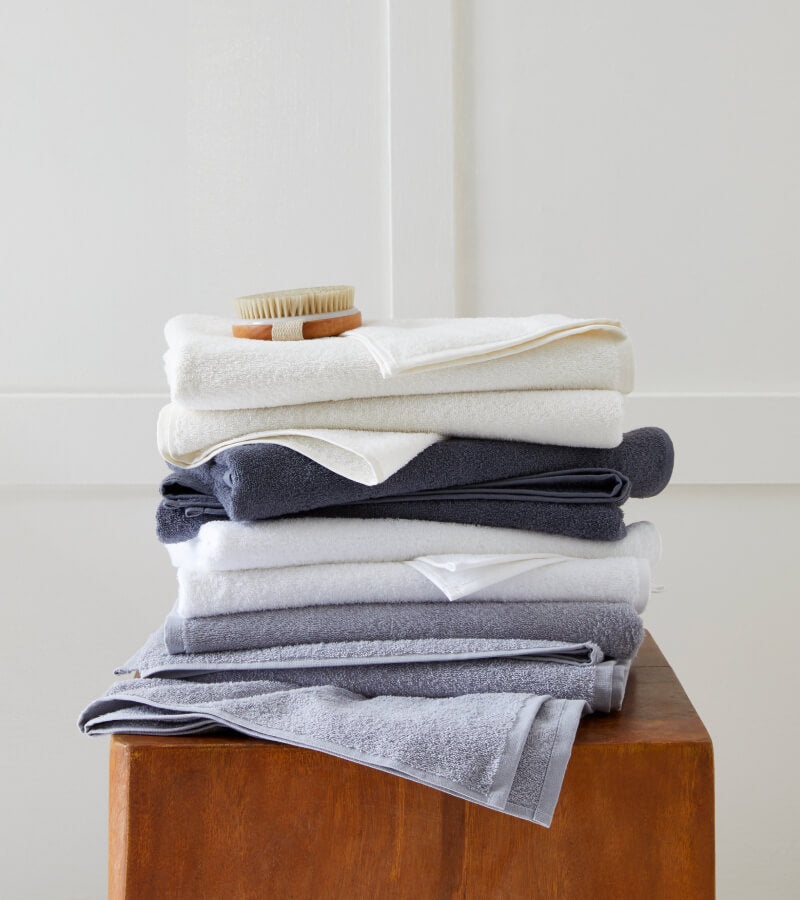 100% Organic Cotton Ribbed Hand Towels in White by Brooklinen - Holiday Gift Ideas