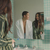 Couple wearing plush cotton robes