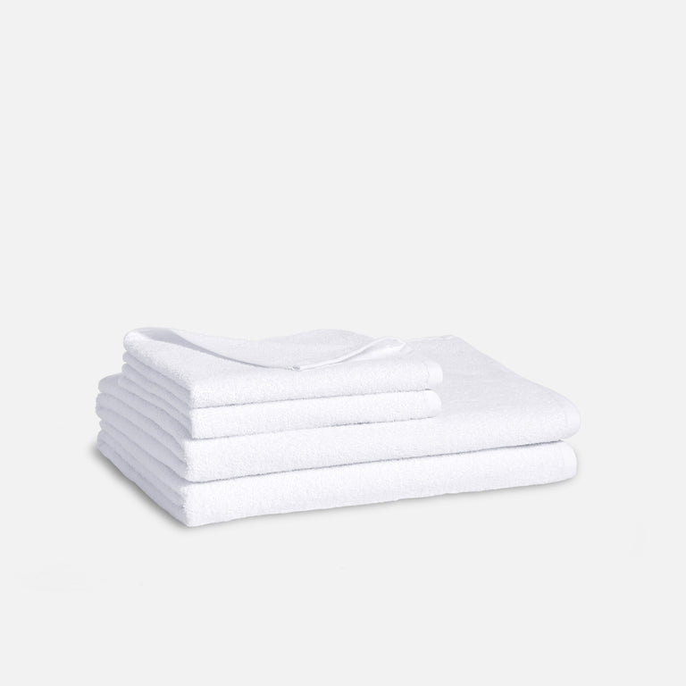 Luxury Super-Plush Spa Bath Sheet & Hand Towel Bundle in White by Brooklinen - Holiday Gift Ideas