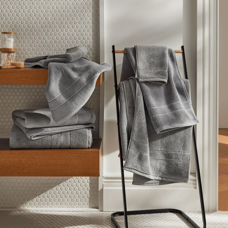 Brooklinen Super-Plush Bath Sheet - Set of 2, Smoke Gray, 100% Cotton |  Best Luxury Spa Towels