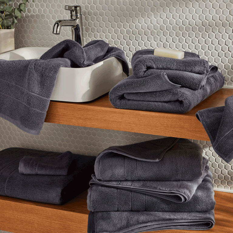 Fast-drying Ultralight Hand Towels in Grey by Brooklinen - Holiday Gift Ideas