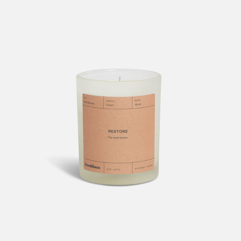 Scented Candle - Woody, Herbaceous, Spicy - Soy Blend for Stress-Relief by Brooklinen