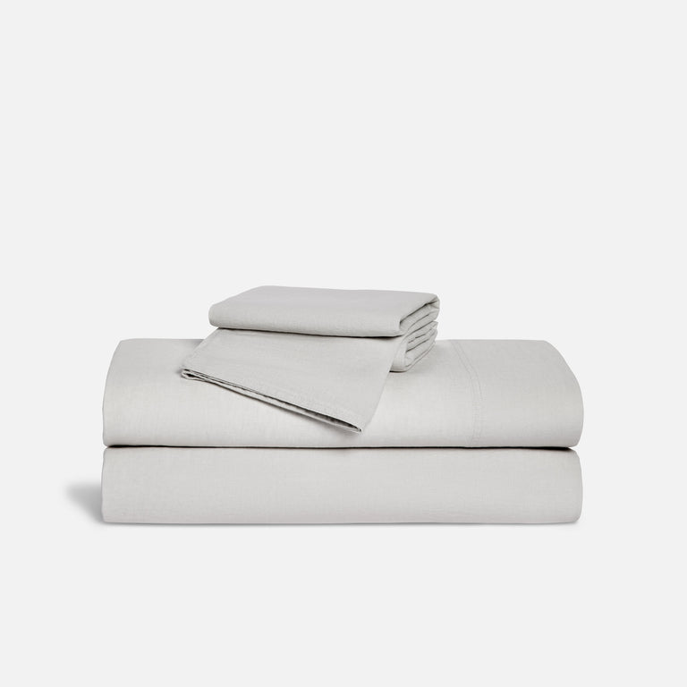 Soft & Airy Linen Fitted Sheet Size Queen in White by Brooklinen