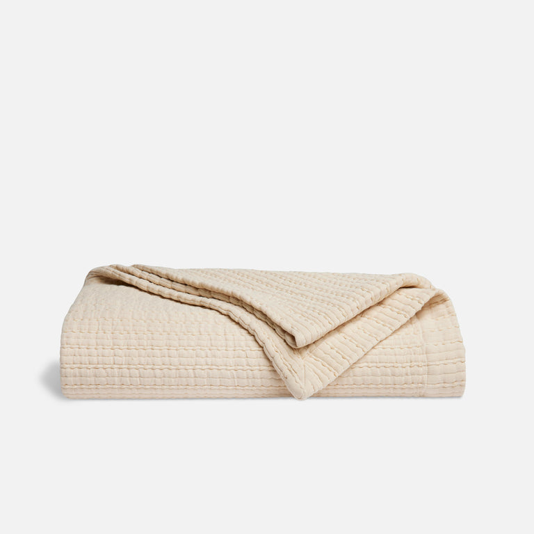 Textured white blanket deals
