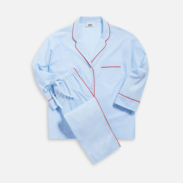 XS / Blue End on End Poplin