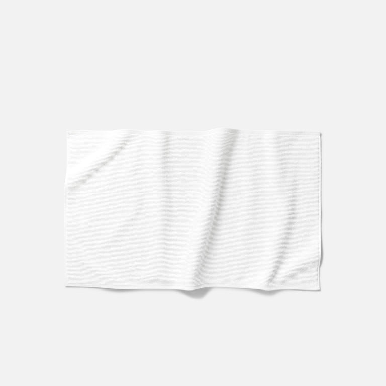 Organic Ribbed Bath Mat - White Pack