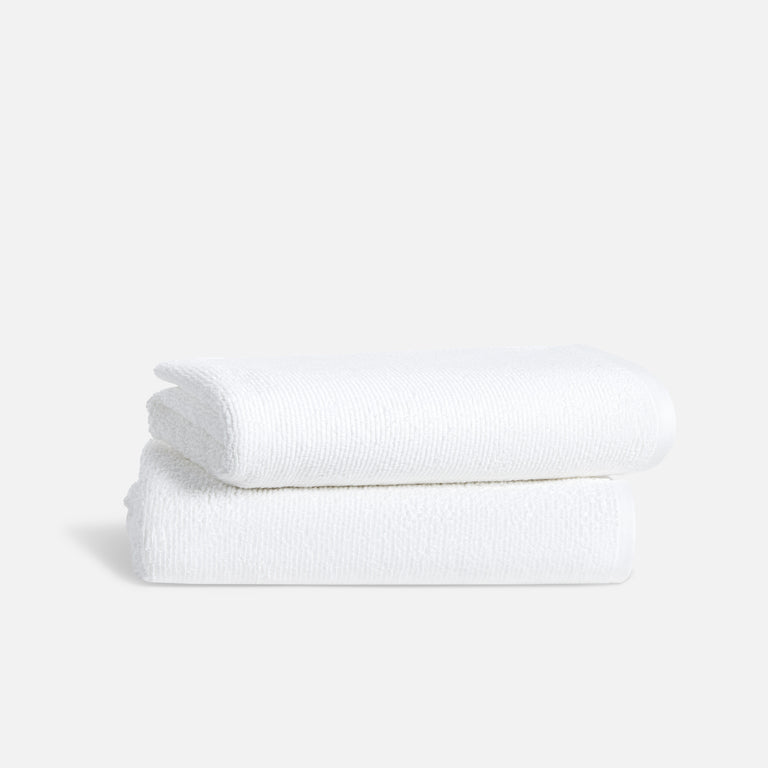 100% Organic Cotton Ribbed Bath Towels in White by Brooklinen - Holiday Gift Ideas