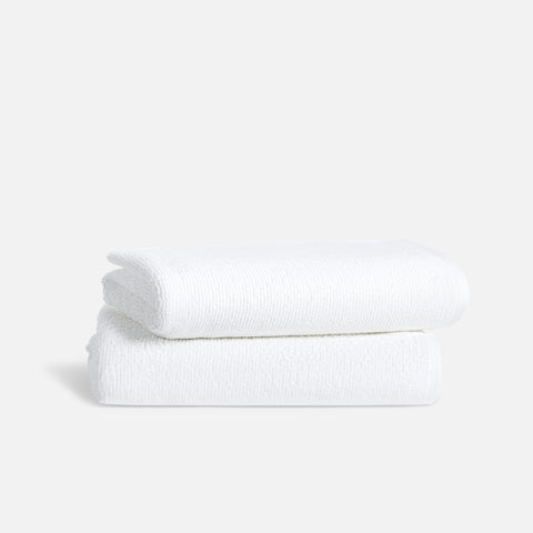 100% Organic Cotton Ribbed Bath Towels in Blue by Brooklinen - Holiday Gift Ideas