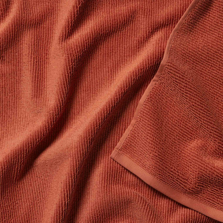 Organic Ribbed Washcloths - Sunstone Red
