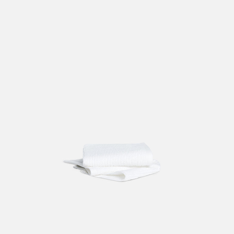 100% Organic Cotton Ribbed Washcloths in White by Brooklinen - Holiday Gift Ideas