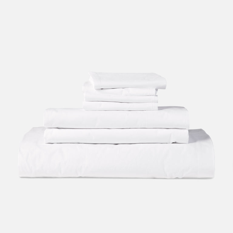 Favorite Washed Organic Cotton White Bed Sheet Sets