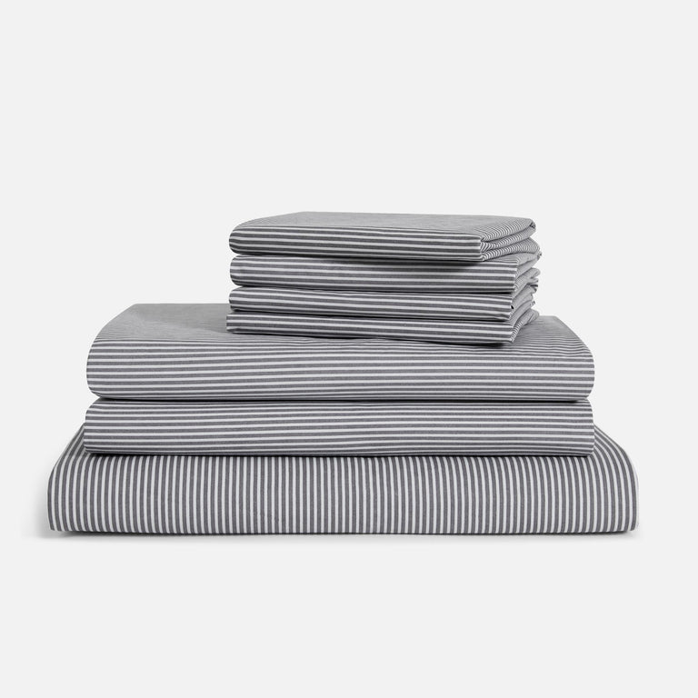 Graphite and Steel Oxford Stripe / Twin