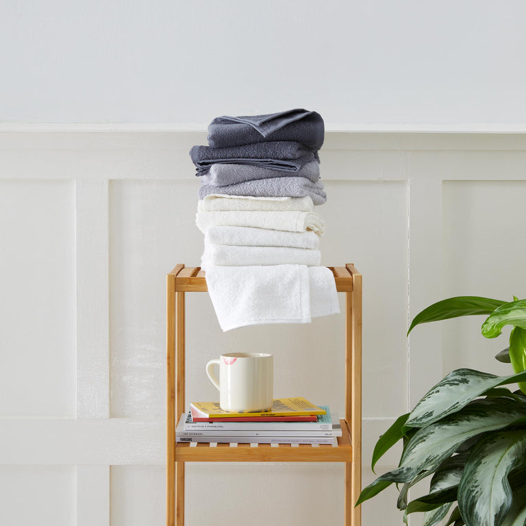 100% Organic Cotton Ribbed Hand Towels in White by Brooklinen - Holiday Gift Ideas