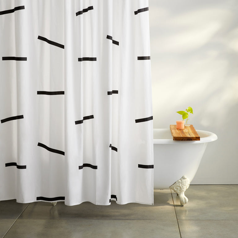 Shower Curtain, Black Dash