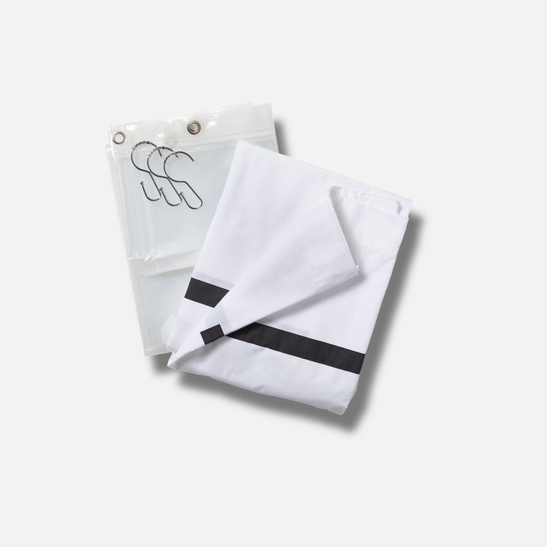 Black Dash on White / Curtain + Accs