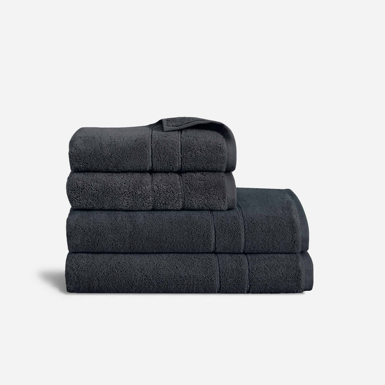 Luxury Super-Plush Spa Bath Sheet & Hand Towel Bundle in Dark Grey by Brooklinen